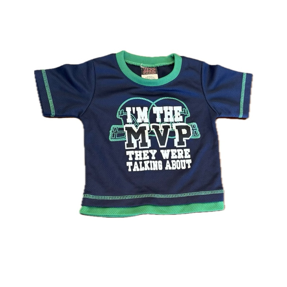 Tuff Guys Blue and Green Short Sleeve Tee with MVP Graphic